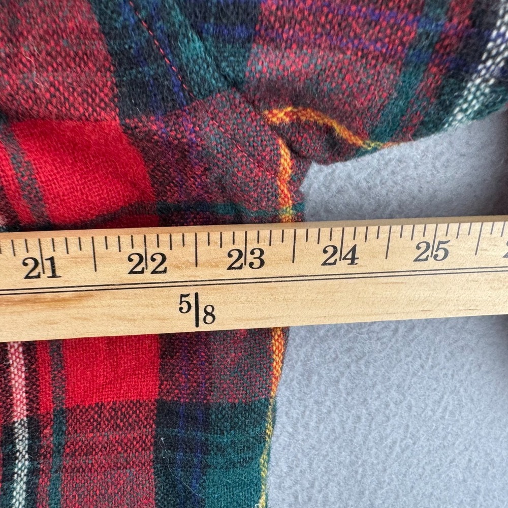 Vintage 80s Polo Ralph Lauren Wool Flannel Shirt Womens 8 Oversized Loop Collar - Picture 12 of 16